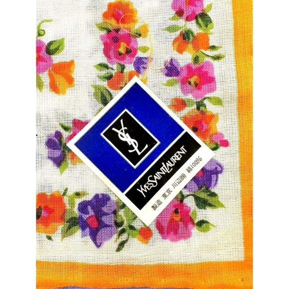 NIB Vintage Yves Saint Laurent YSL Floral Handkerchiefs 3pc Set - Picture 5 of 8